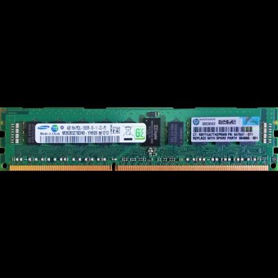 View HP 4GB 1x4GB Single Rank x4 PC3L10600R DDR31333 Registered CAS9 Low Voltage Memory Kit 647893B21 647647071 information