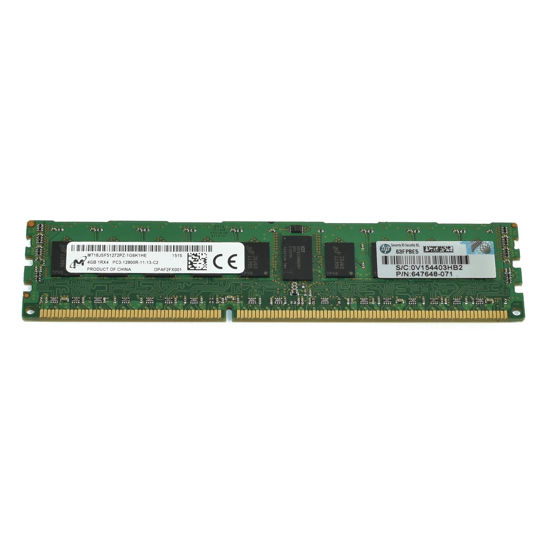 Picture of HP 4GB (1x4GB) Single Rank x4 PC3-12800R (DDR3-1600) Registered CAS-11 Memory Kit 647895-B21 647648-071