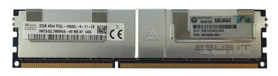 Picture of HP 32GB (1x32GB) Quad Rank x4 PC3L-10600L (DDR3-1333) CAS-9 Low Voltage Memory Kit 647903-B21 647654-081
