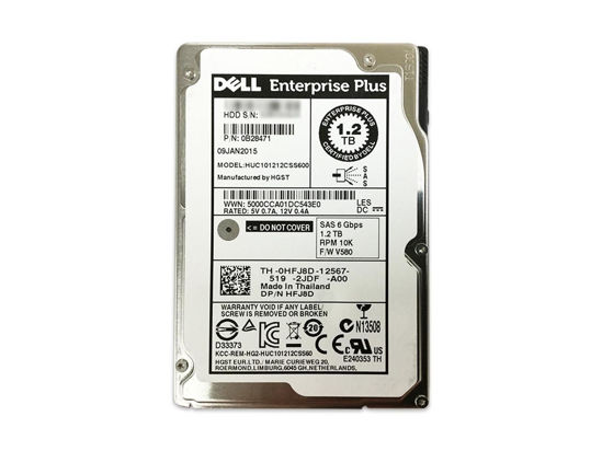 Picture of Dell 1.2TB 10K 6G 2.5'' SAS Enterprise Plus EqualLogic Hard Drive HFJ8D