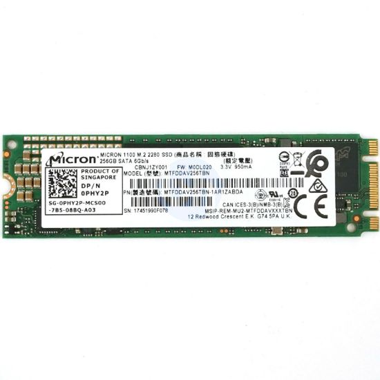 Picture of Micron 256GB M.2 6G SATA Solid State Drive 0PHY2P PHY2P