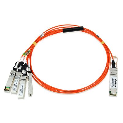 View Cisco Fiber Optic Cable QSFP to 4 x SFP 10Gbps Active Optical Cable 7m QSFP4X10GAOC7M information