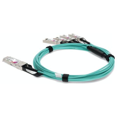 View Cisco Fiber Optic Cable QSFP to 4 x SFP 10Gbps Active Optical Cable 3m QSFP4X10GAOC3M information