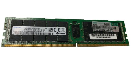 Picture of HPE 64GB (1x64GB) Dual Rank x4 DDR4-2666 CAS-19-19-19 Registered Smart Memory Kit P05592-B21 P06182-001 P05642-1A1