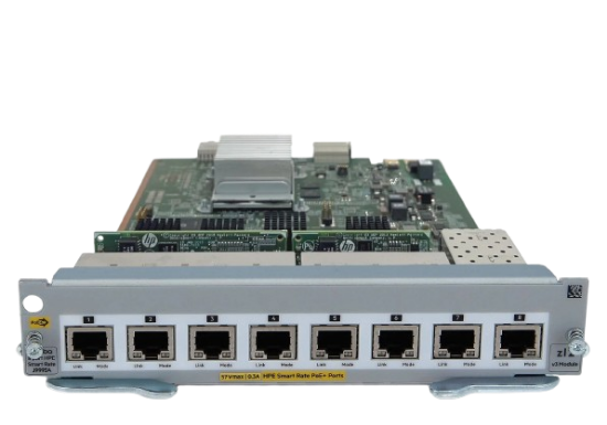 Picture of HPE Aruba Networking 8-port 1/2.5/5/10GBASE-T PoE+ MACsec v3 zl2 Module J9995A
