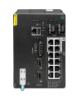 Picture of HPE Aruba Networking 4100i 12-port 1GbE  (8-port Class 4 PoE and 4-port Class 6 PoE) 2-port SFP+ DIN Mount Switch JL817A
