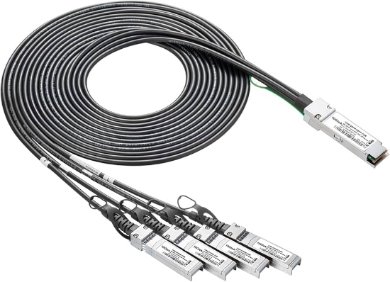 Picture of HPE FlexNetwork X240 40G QSFP+ to 4x10G SFP+ 5m Direct Attach Copper Splitter Cable JG331A JG331-61101
